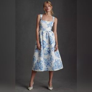 Sachin & Babi Blaine Taffeta Square-Neck Midi Dress